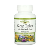 Natural Factors, Sleep Relax with Valerian & Hops, 90 Capsules