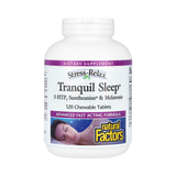 Natural Factors, Stress-Relax, Tranquil Sleep, 5-HTP, Suntheanine & Melatonin, 120 Chewable Tablets