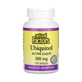 Natural Factors, Ubiquinol, Active CoQ10, 100 Mg, 120 Softgels