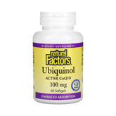 Natural Factors, Ubiquinol, Active CoQ10, 100 Mg, 60 Softgels