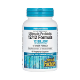 Natural Factors, Ultimate Probiotic, 12/12 Formula, 12 Billion, 60 Vegetarian Capsules