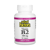 Natural Factors, Vitamin B2, Riboflavin, 100 mg, 90 Tablets