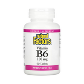 Natural Factors, Vitamin B6, Pyridoxine HCl, 100 mg, 90 Tablets
