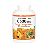 Natural Factors, Vitamin C, Fruit-Flavor Chew, Tangy Orange, 500 Mg, 180 Chewable Wafers