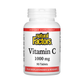 Natural Factors, Vitamin C, Plus Bioflavonoids & Rosehips, 1,000 Mg, 90 Tablets