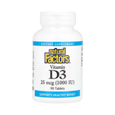 Natural Factors, Vitamin D3, 25 mcg (1,000 IU), 90 Tablets