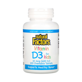 Natural Factors, Vitamin D3 for Kids, Strawberry, 10 mcg (400 IU), 100 Chewable Tablets