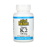 Natural Factors, Vitamin K2, 120 mcg, 60 Vegetarian Capsules
