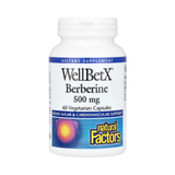 Natural Factors, WellBetX Berberine, 500 Mg, 60 Vegetarian Capsules