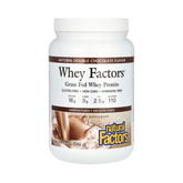 Natural Factors, Whey Factors, Grass Fed Whey Protein, Natural Double Chocolate, 12 Oz