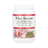 Natural Factors, Whey Factors, Grass Fed Whey Protein, Natural Strawberry, 12 Oz
