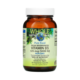 Natural Factors, Whole Earth & Sea, Vegan Bioenhanced Vitamin D3, 5,000 IU, 60 Vegetarian Capsules