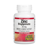 Natural Factors, Zinc Bisglycinate, 25 Mg , 60 Vegetarian Capsules