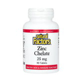 Natural Factors, Zinc Chelate, 25 Mg, 90 Tablets