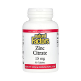 Natural Factors, Zinc Citrate, 15 Mg, 90 Tablets