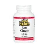 Natural Factors, Zinc Citrate, 50 Mg, 90 Tablets