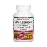 Natural Factors, Zinc Lonzenges, With Elderberry, Echinacea & Vitamin C, Cherry, 60 Lozenges