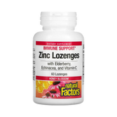 Natural Factors, Zinc Lonzenges, With Elderberry, Echinacea & Vitamin C, Honey Blossom, 60 Lozenges