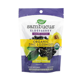 Nature's Way, Organic Sambucus Zinc Honey Lemon Flavour, 24 Lozenges