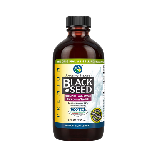 Amazing Herbs, Black Seed, 100% Pure Cold-Pressed Black Cumin Seed Oil, 8 Fl Oz