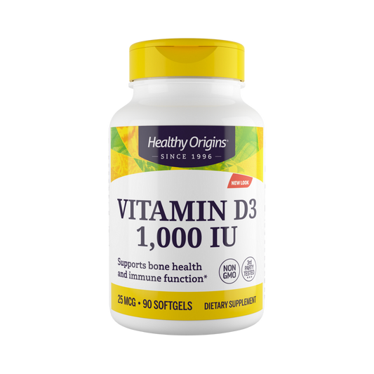 Healthy Origins, Vitamin DЗ Gels, 1000 IU, Lanolin, 90 Softgels
