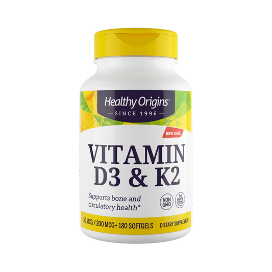 Healthy Origins, Vitamin D3 & K2, 180 Softgels