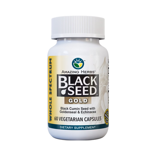 Amazing Herbs, Whole Spectrum Black Seed Gold, 60 Capules