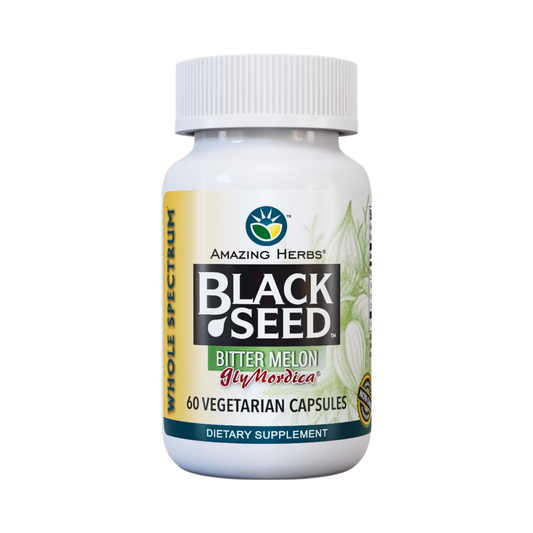 Amazing Herbs, Whole Spectrum Black Seed GlyMordica Bitter Melon, 100 Capsules