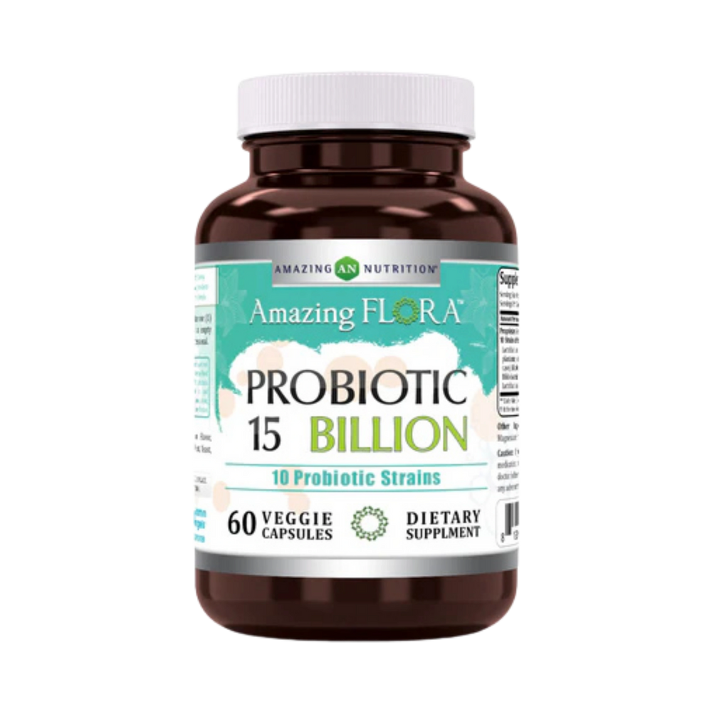 Amazing Flora, Probiotic 15 Billion, 10 Strains, 60 Veggie Capsules