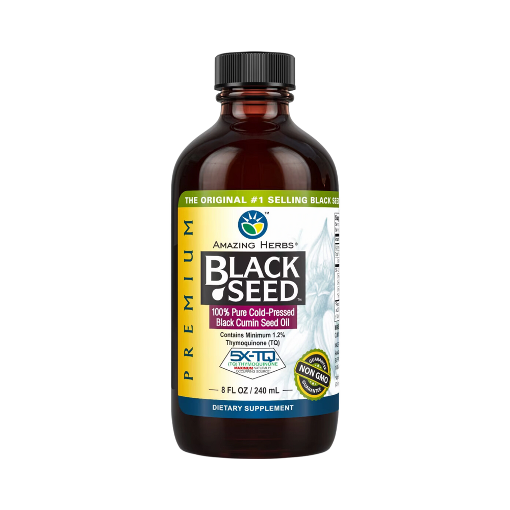 Amazing Herbs, Black Seed, 100% Pure Cold-Pressed Black Cumin Seed Oil, 8 Fl Oz