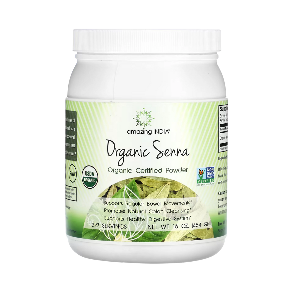 Amazing India, USDA Certified Organic Senna Powder, 16 Oz