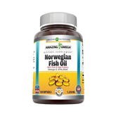Amazing Omega Norwegian Fish Oil, Orange, 1250 Mg, 120 Softgels