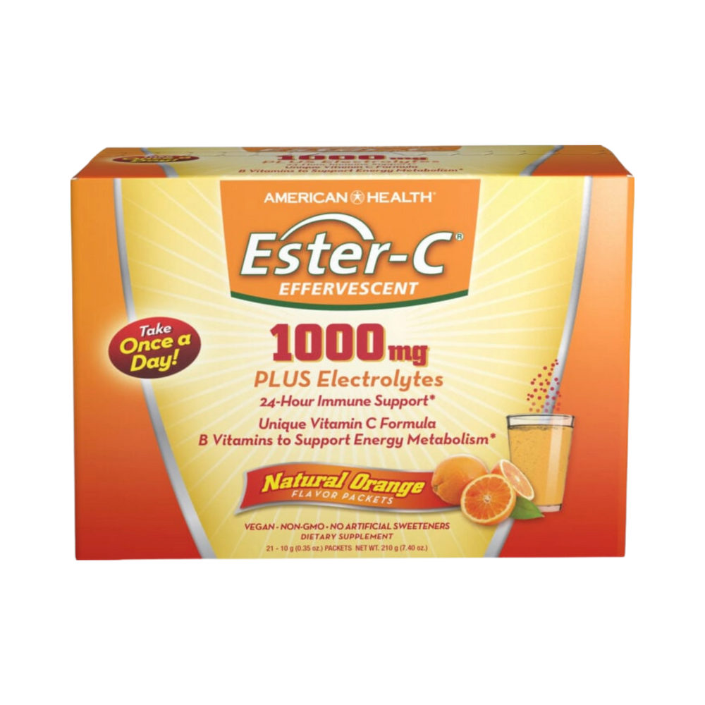 American Health, Ester-C 1000 Mg Effervescent, Orange, 21 Packets