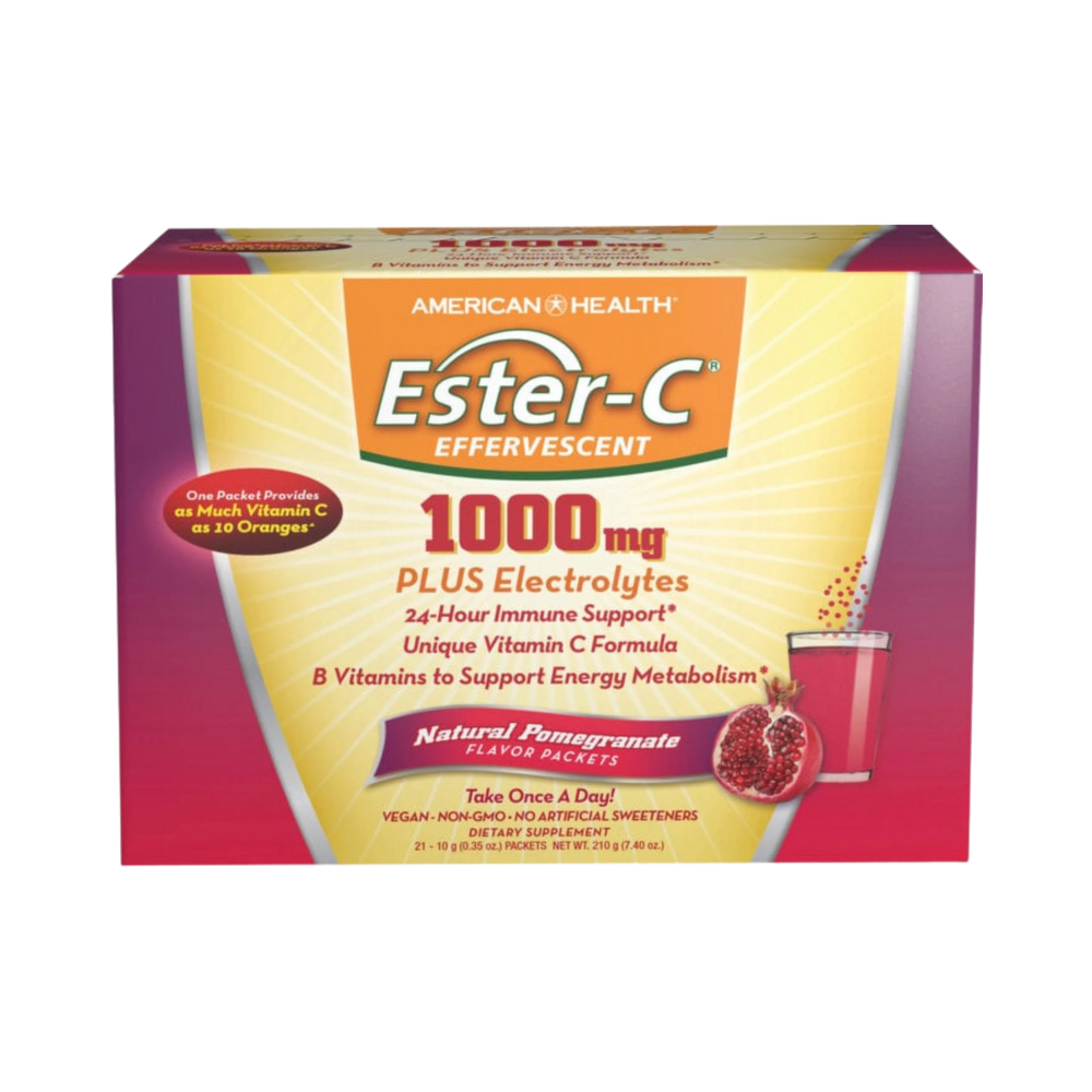 American Health, Ester-C 1000 Mg Effervescent, Pomegranate, 21 Packets
