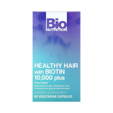Bio Nutrition, Healthy Hair with Biotin 10,000 Plus, 60 Vegetarian Capsules