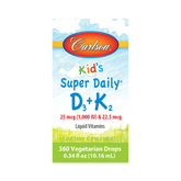 Carlson, Kid's Super Daily D3 + K2, 360 Drops