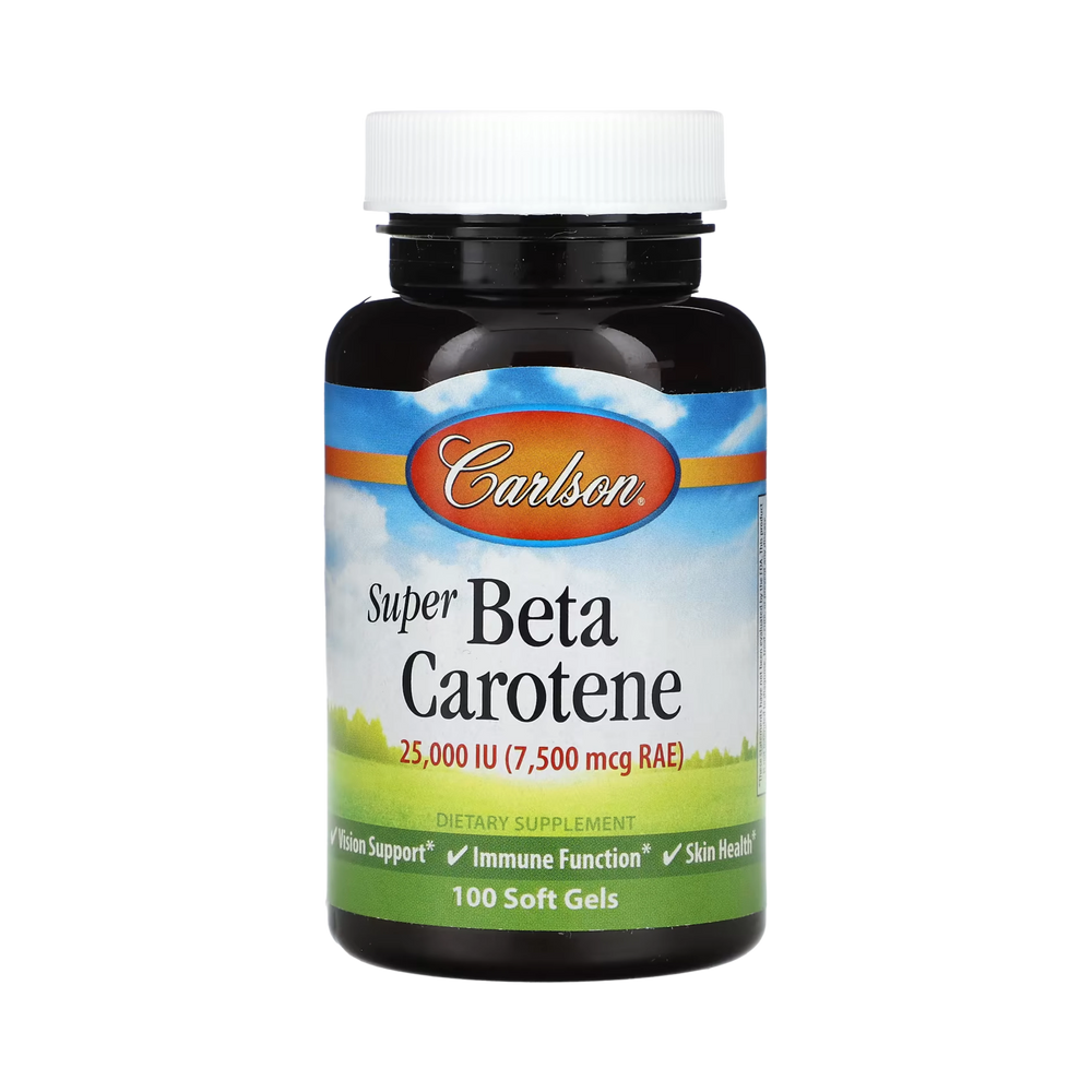 Carlson, Super Beta Carotene, 7,500 Mcg RAE (25,000 IU), 100 Soft Gels