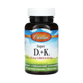 Carlson, Super D3 + K2, 90 Vegetarian Capsules