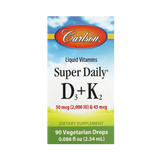 Carlson, Super Daily D3 + K2, 50 mcg (2,000 IU) & 45 Mcg, 0.086 Fl Oz