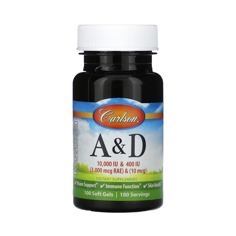 Carlson, Vitamin A & D, 100 Soft Gels