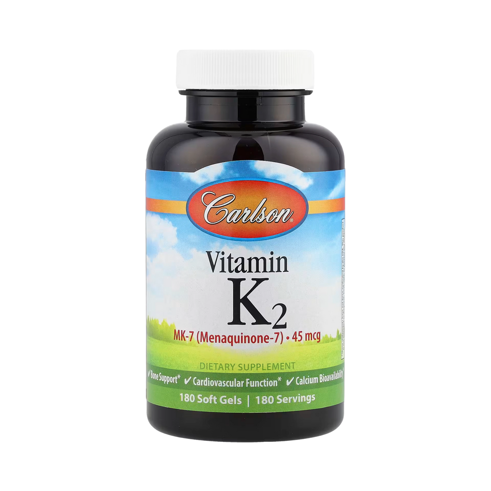 Carlson, Vitamin K2, MK-7 (Menaquinone-7), 45 Mcg, 180 Soft Gels