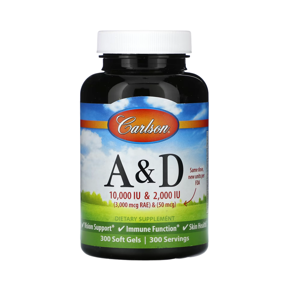 Carlson, Vitamins A & D, 300 Soft Gels