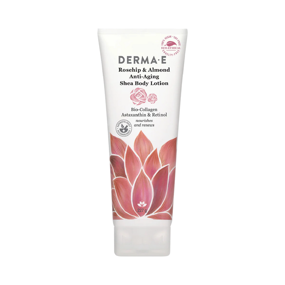 Derma E, Rosehip & Almond Anti-Aging Shea Body Lotion, 8 Oz