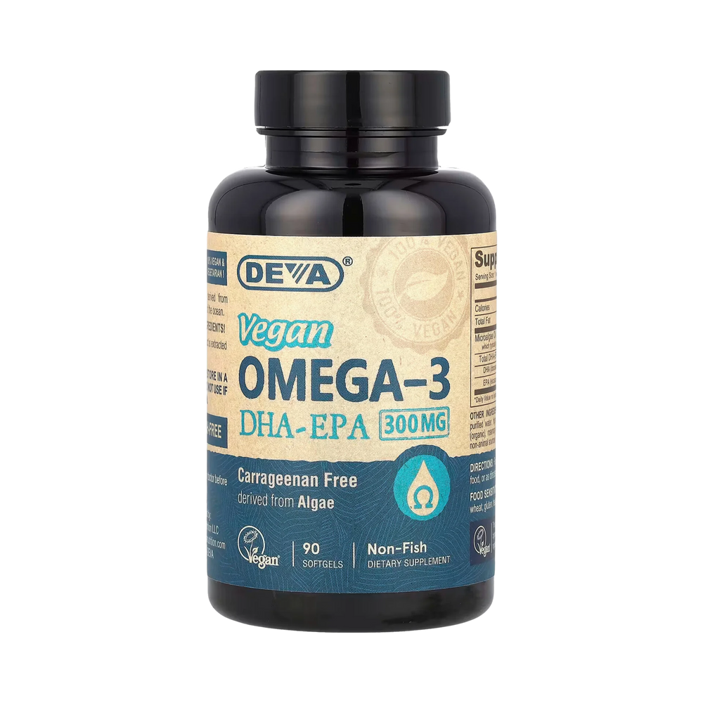 Deva, Vegan Omega-3, DHA-EPA, 300 Mg, 90 Softgels