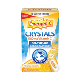 Emergen-C Crystals, On-The-Go Immune Support Supplement with Vitamin C, B Vitamins, Zinc and Manganese, Orange Vitality, 28 Stick Packs