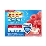 Emergen-C, Immune+ Vitamin C + Vitamin D & Zinc, Raspberry, 30 Packets, 0.31 Oz