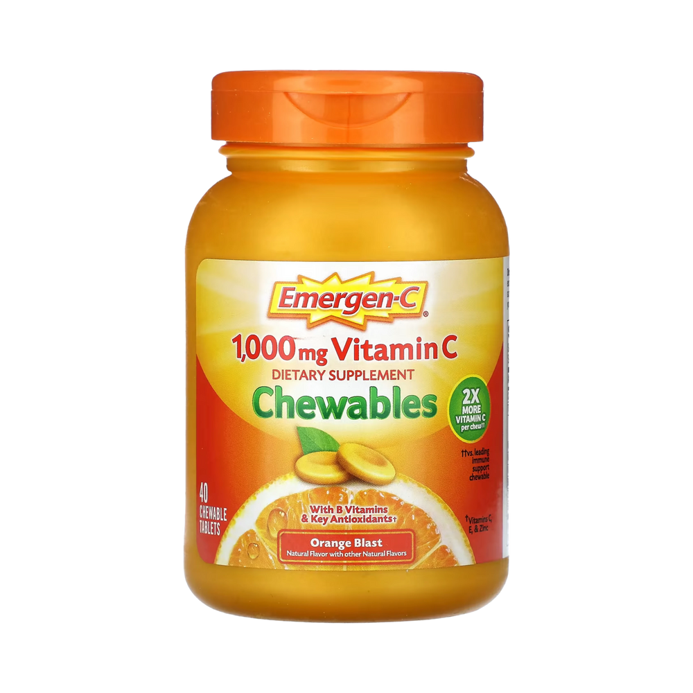 Emergen-C, Vitamin C Chewables, Orange Blast, 40 Chewable Tablets