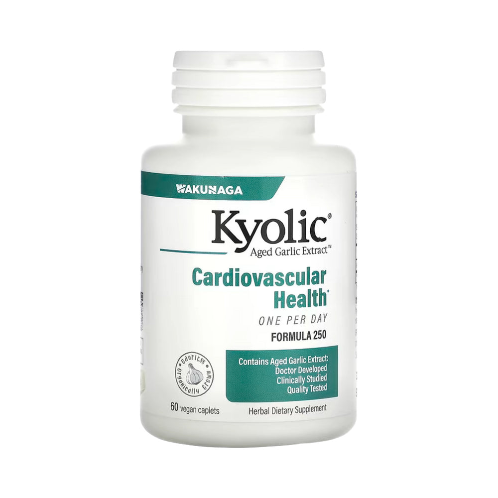 Kyolic, Aged Garlic Extract, Cardiovascular Health, One Per Day, Formula 250, 60 Vegan Caplets