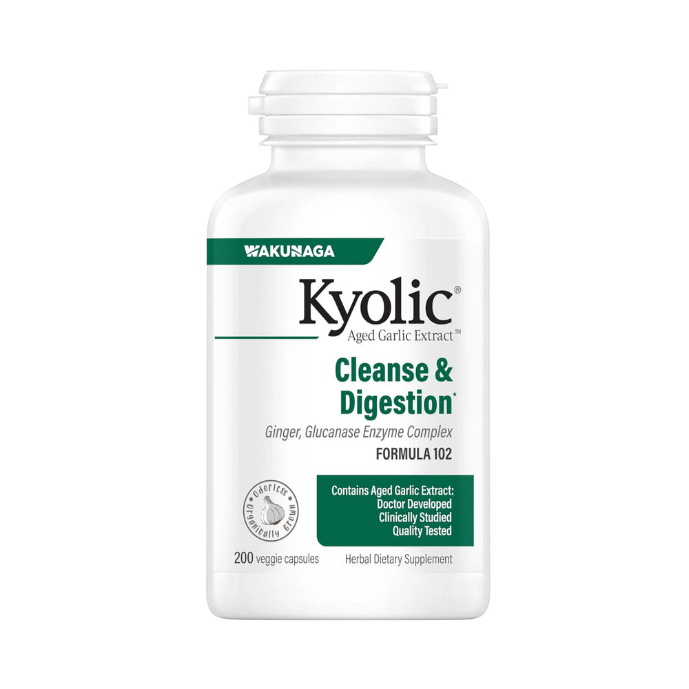 Kyolic, Aged Garlic Extract, Cleanse & Digestion, Formula 102, 200 Veggie Capsules