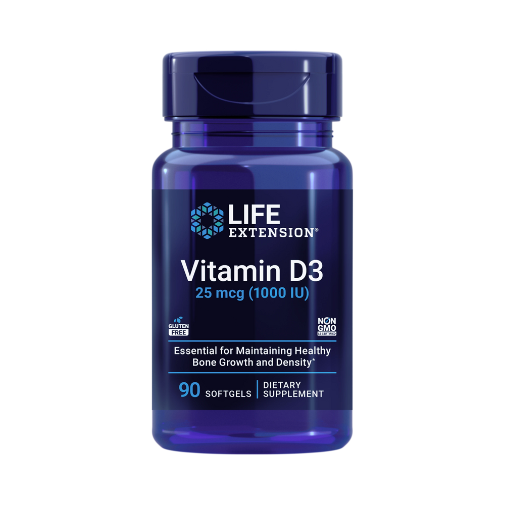 Life Extension, Vitamin D3 25 mcg (1000 IU) 90 Softgels